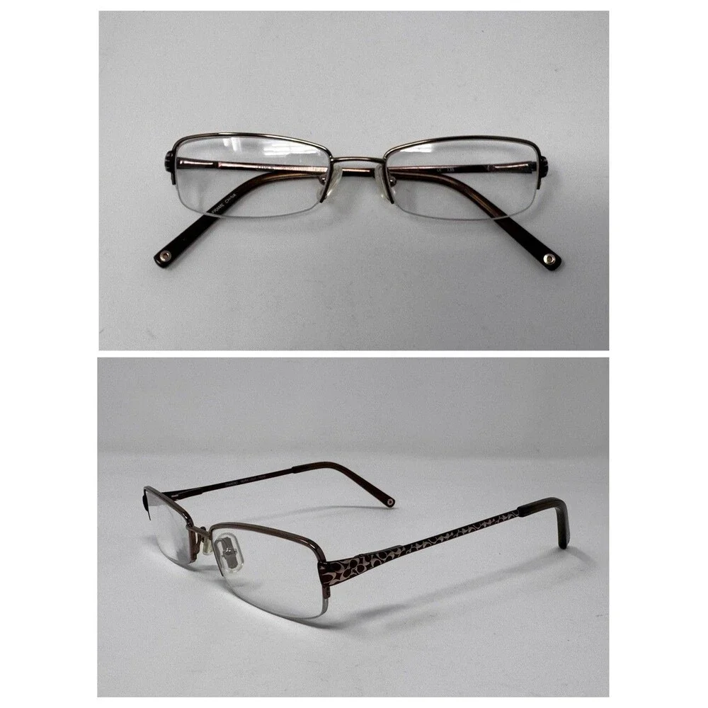 Coach Moira 1010 Eyeglass Frames Only 50-16-135 Metallic Half Rim Authentic